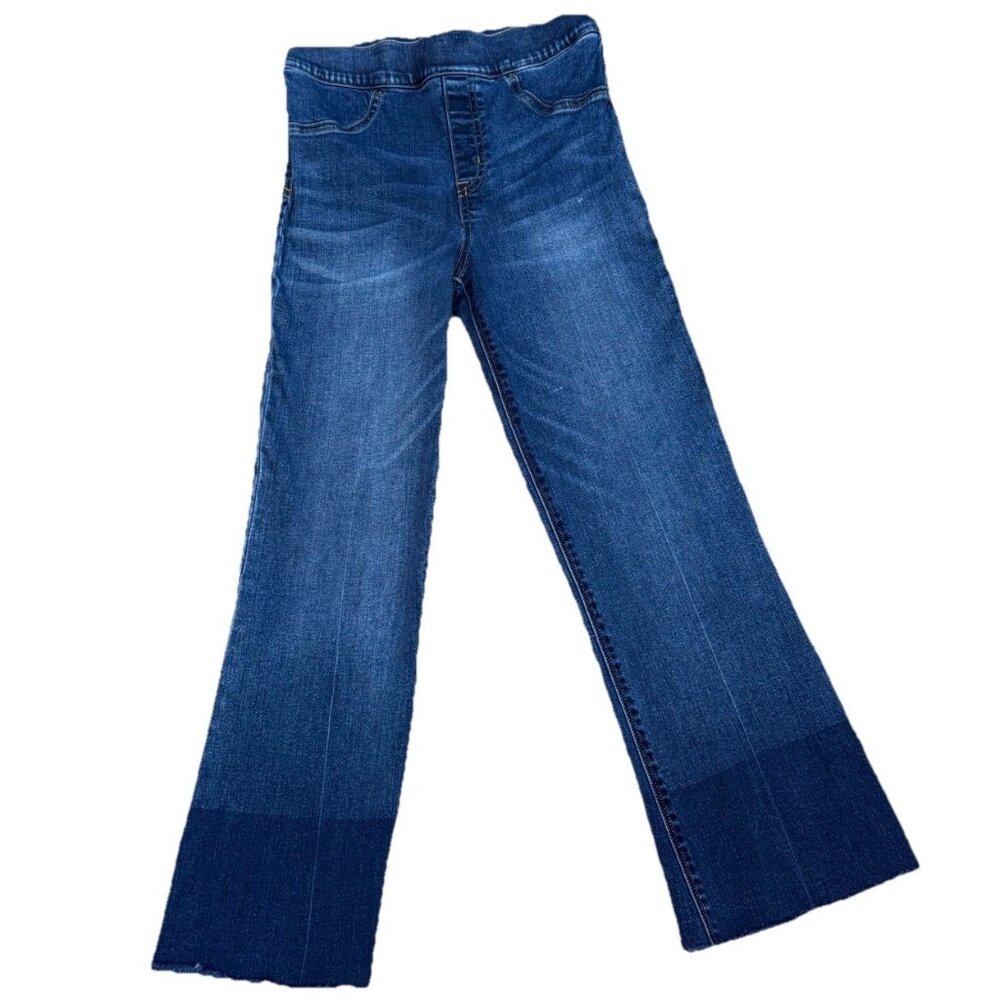 SPANX Cropped Raw Hem Booty Lift Tummy Shaping Jeans Dark Wash | Size S 4/6